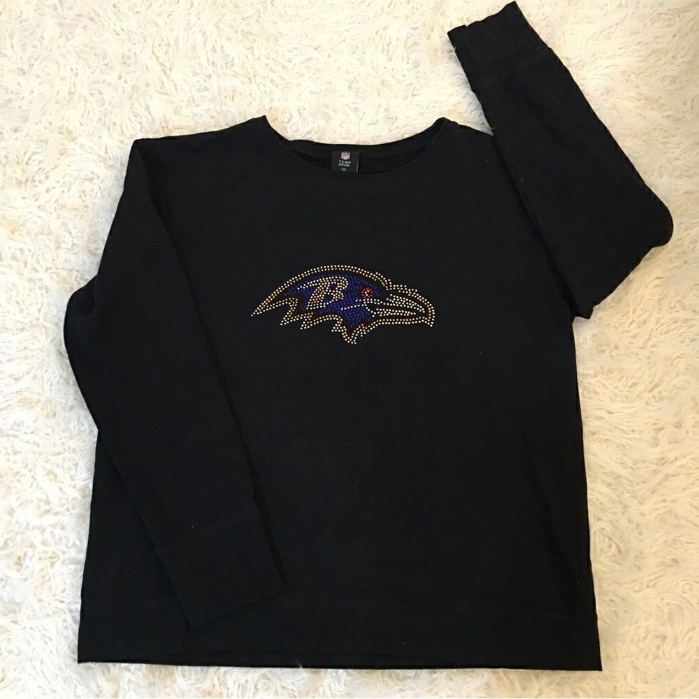 RAVENS SUPER BLING, Soft inner fleece, Thumbhole BLING SWEATSHIRT - Picture 2 of 6